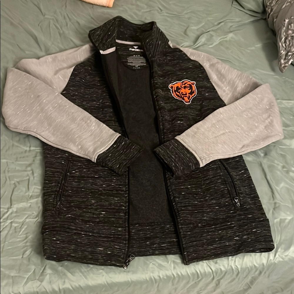 Fanatics Black and Gray Zip Up Sweater